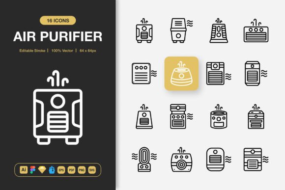 Air Purifier Icons for Modern Design