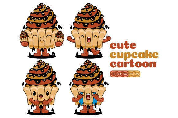 Cute Cupcake Mascot Vector Pack 03: A Complete Design Toolkit for Modern Creatives