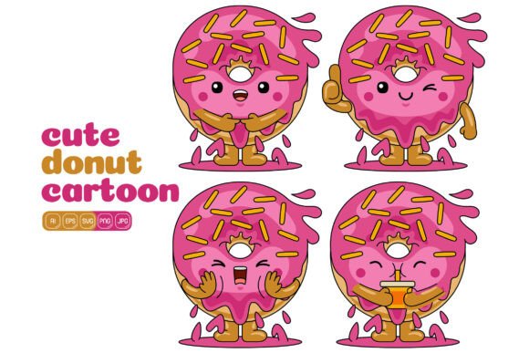 Cute Donut Mascot Vector Pack 03: How This Versatile Design Set Elevates Visual Communication
