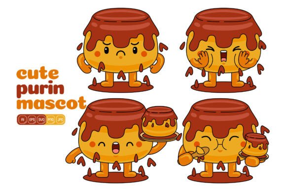Cute Purin Mascot Vector Pack 02: A Versatile Design Resource