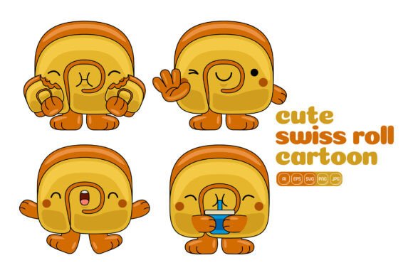 Cute Swiss Roll Mascot Vector Pack 03: Strategic Versatility for Modern Visual Communication