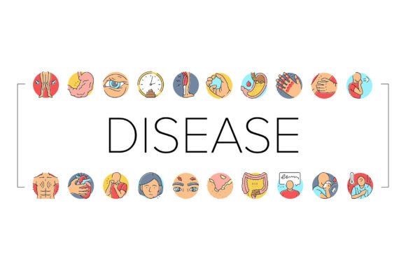 Disease Symptom Health Icons Set Vector