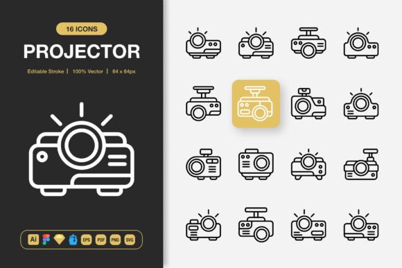 Projector Icons: High-Quality Minimalist Icons for Every Project