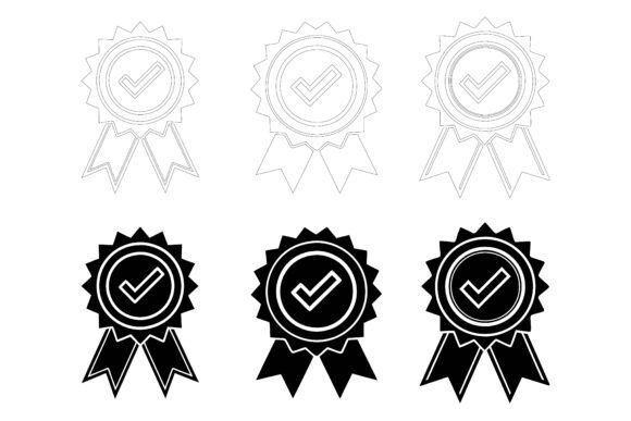 Six Black and White Quality Award Ribbon and Hello Welcome to Our Special AI EPS Collections